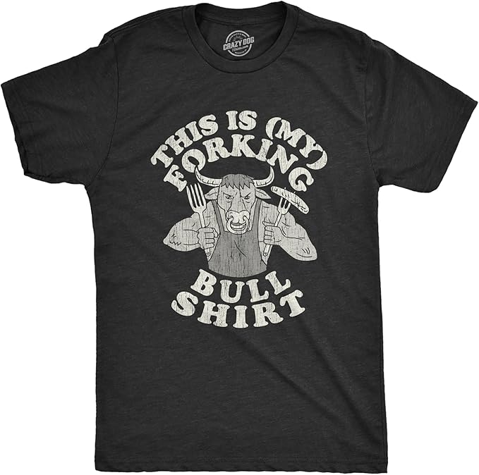 男士 this is my forking bull t 恤趣味攻击愤怒的牛图案新奇男款 t